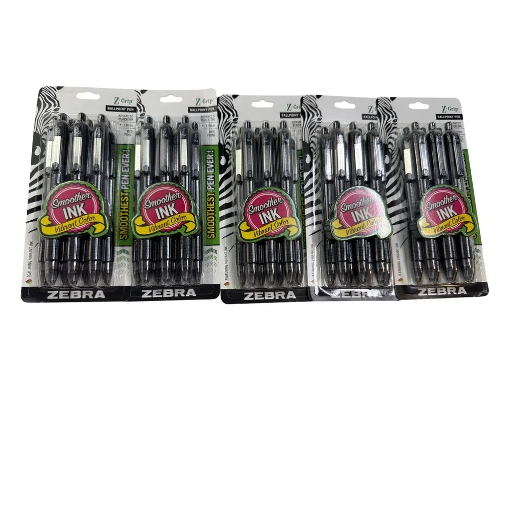 Zebra Z-Grip Retractable Ballpoint Pens Black Ink Medium 1.0mm 35 Count Bulk Lot